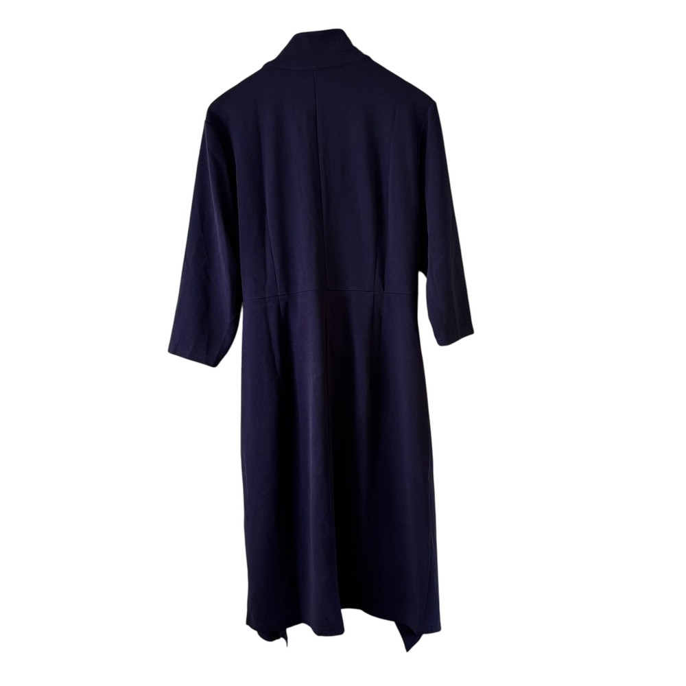 Agnes Orinda Wrap Dress‎ Tie Front 3/4 Sleeve Career Casual BRT Blue 2X - Picture 8 of 9